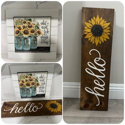 Home Decor Signs (2) Hello sign is hand made