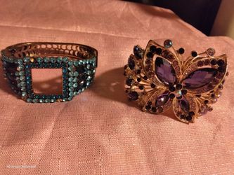Rhinestone Bracelet and Brooch Set