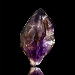 Large Enhydro Scepter, Goboboseb Mtns. Flower Mine Amethyst Scepter, Large Mobile Enhydro, Skeletal Faces, and Hematite Inclusions