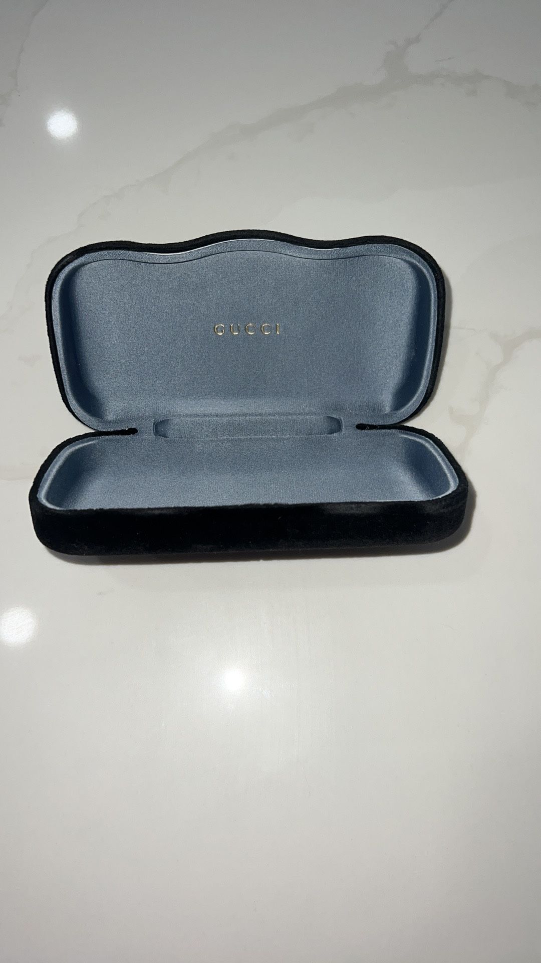 Gucci Black and Blue Velvet Eyewear Case
