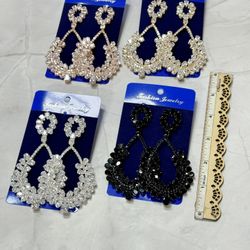Chandelier Earrings Cubic Zirconia Pierced 