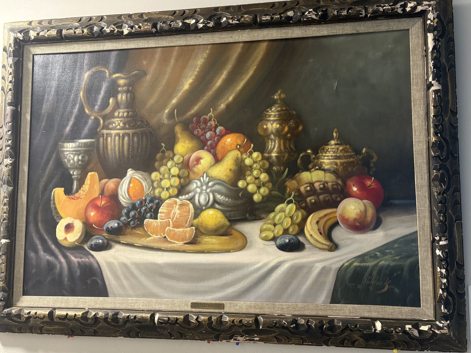 Classic Still Life with Fruit and Silverware