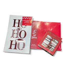 2 pack of 5 gift box Set of red and white gift boxes and white with a box of sticker rolls. Perfect for festive occasion