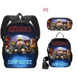 3 set cartoon Roblox Game Dreamy Children KidsCollege Backpack 3 Pieces Set 2024
