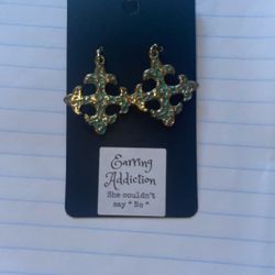 Turquoise Cross Earrings 