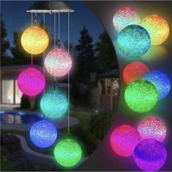 Solar Wind Chime Color Changing Ball Wind Chimes LED Decorative Mobile Gift Idea