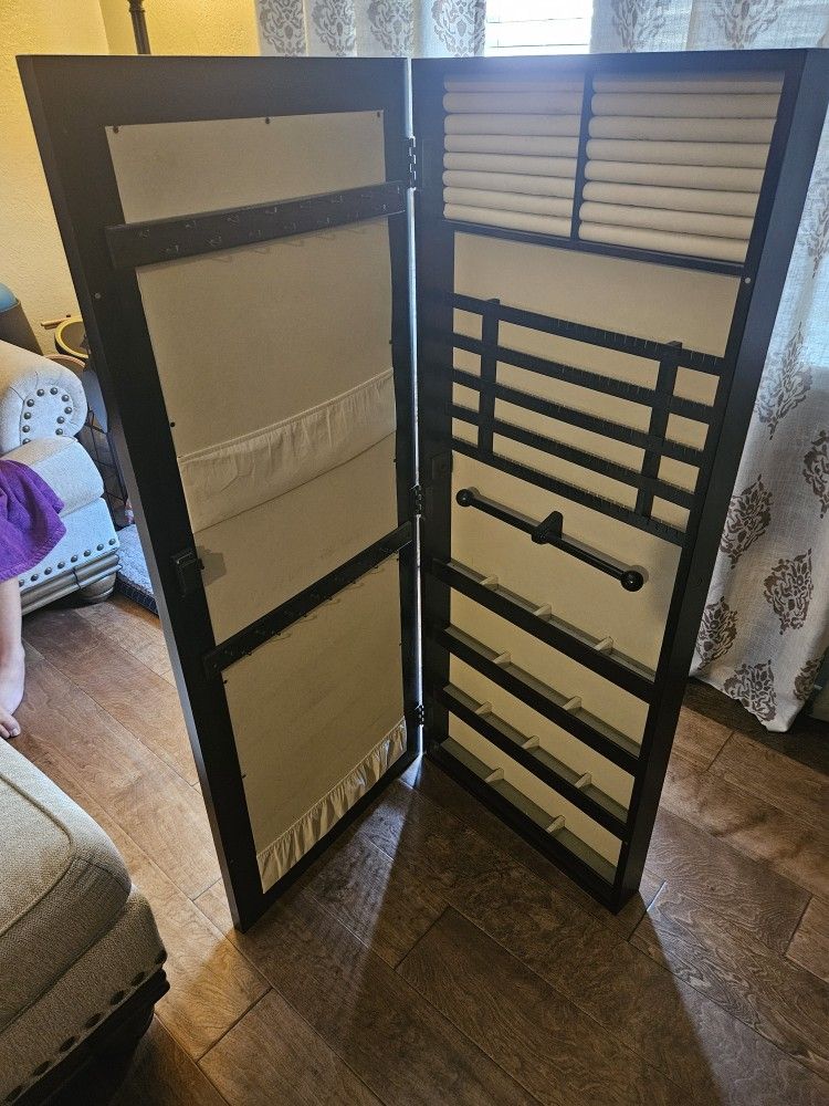 Jewelry Armoive Cabinet. Full Length Standing Mirror