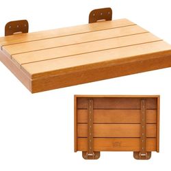 (New in Box)  Wool & Ray Folding Shower Seat Wall Mounted, Solid Folding Shower Bench, Teak Folding Shower Seat, Fold up Shower Seat, Folding Teak Sho