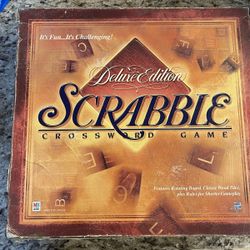 Scrabble Deluxe Edition; Rotating Board, Wood Tiles