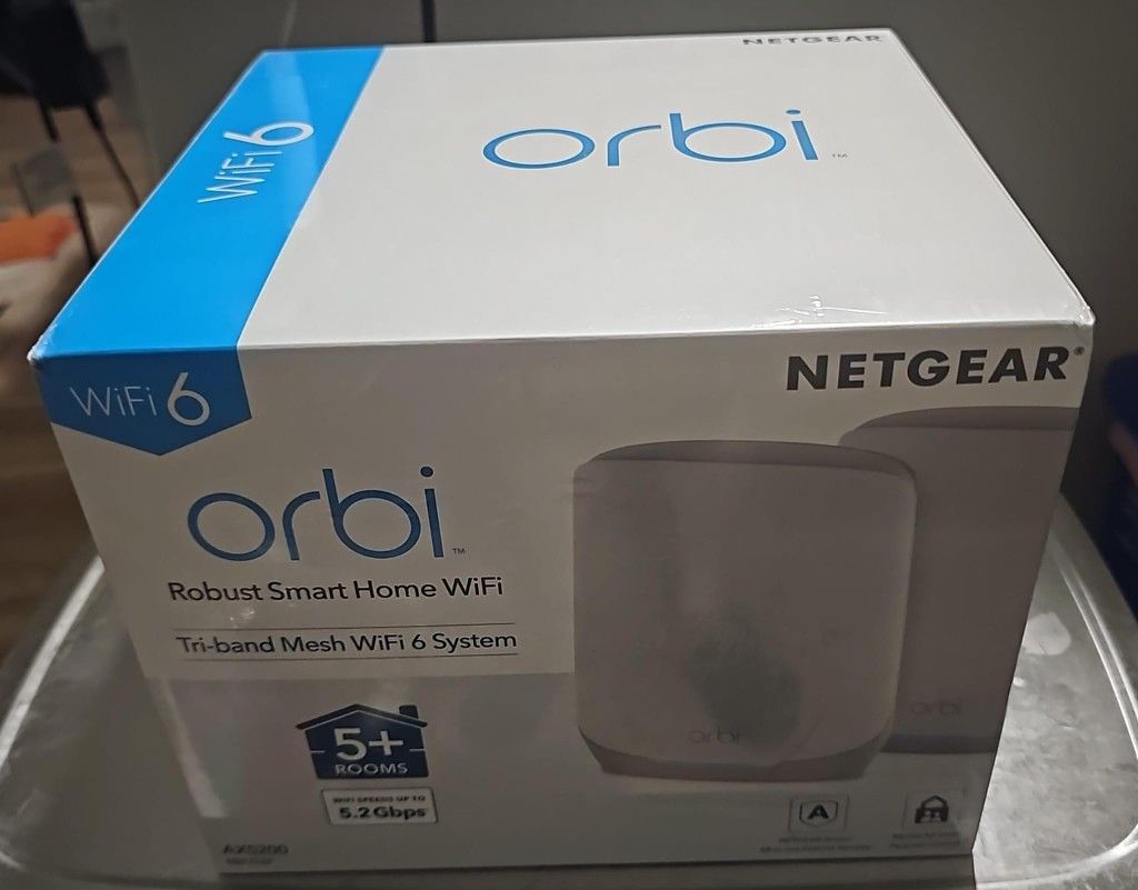 {Brand New} NETGEAR Orbi Whole Home Tri-Band WiFi 6 Mesh Network System (RBK752P
