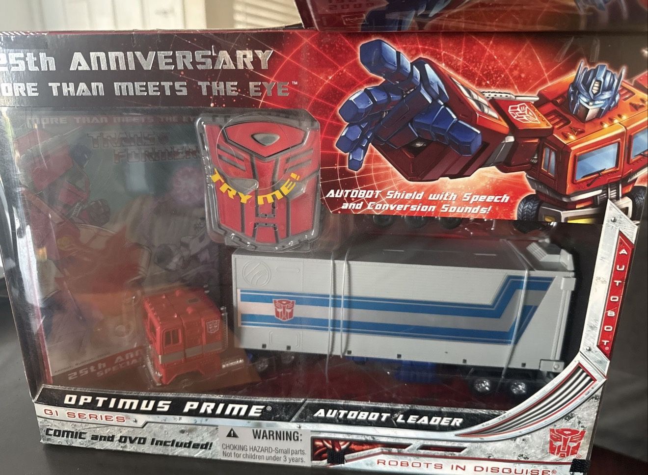 Optimus Prime 25th Anniversary G1 Series Comic And Dvd Included $140
