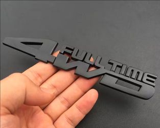 4WD Full Time Matte Black Car Emblem Badge
