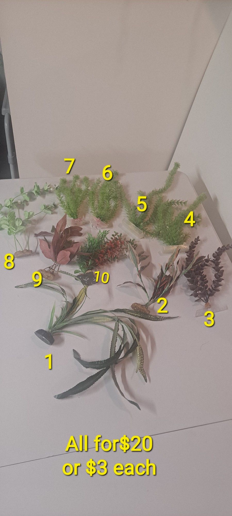 Aquarium Accessories And Plants. Price As Marked