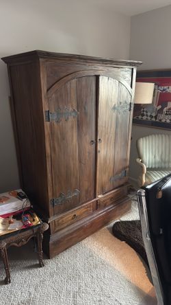 Beautiful mission style wardrobe/armoire