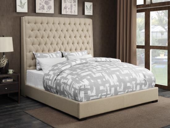 New Natalie Linen Upholstered Bed 72”High! Also in Gray