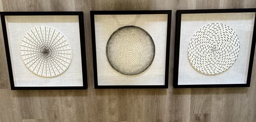 Geometric Burst Framed Wall Art - Set of 3
