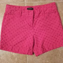 The Limited Hot Pink Eyelet Tailored Shorts Sz.4