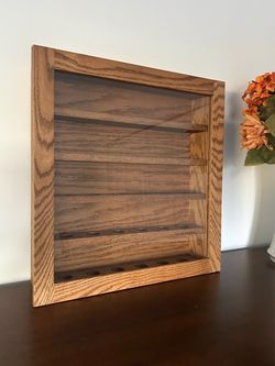Oak Wood Display Case w/ Door – Perfect for Golf Balls, Crystals, or Collectibles