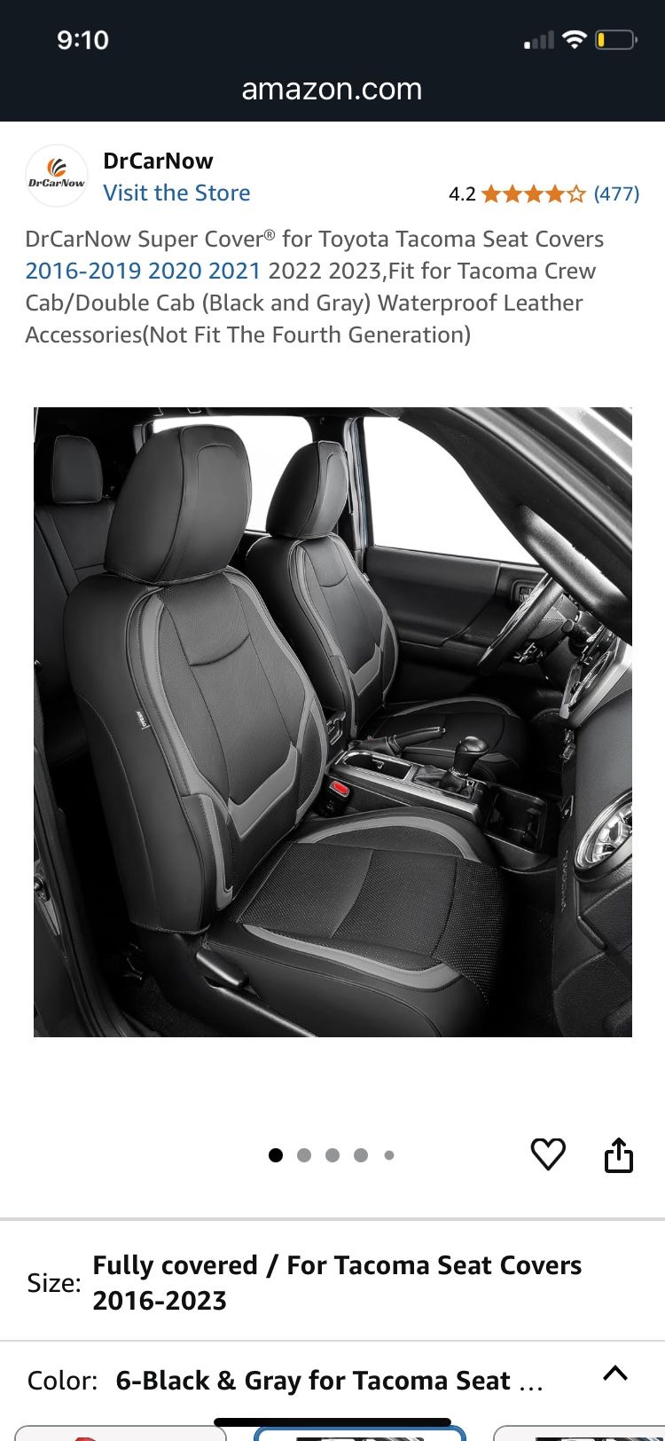 Toyota Tacoma Seat Covers Waterproof Heavy Duty