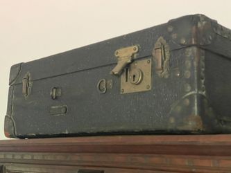 Vintage Vulcanized Metal Suitcase