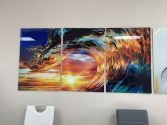new tempered wall glass art set of 3