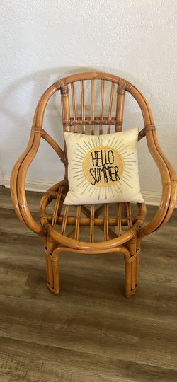 Vintage Wooden Rattan Club Chair
