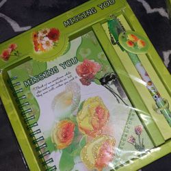 Green Flower Notebook 