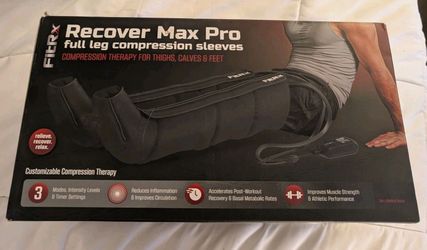 FitRx Recover Max Pro Full Leg Air Compression Sleeves Massager Open Box