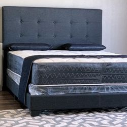 Complete Bed Frame With New Mattress Set, Full $299/Queen $319/King $399