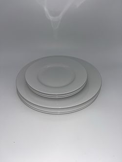 Amazon Basics White Dinner Plate Set of 6 3 Large 3 Small
