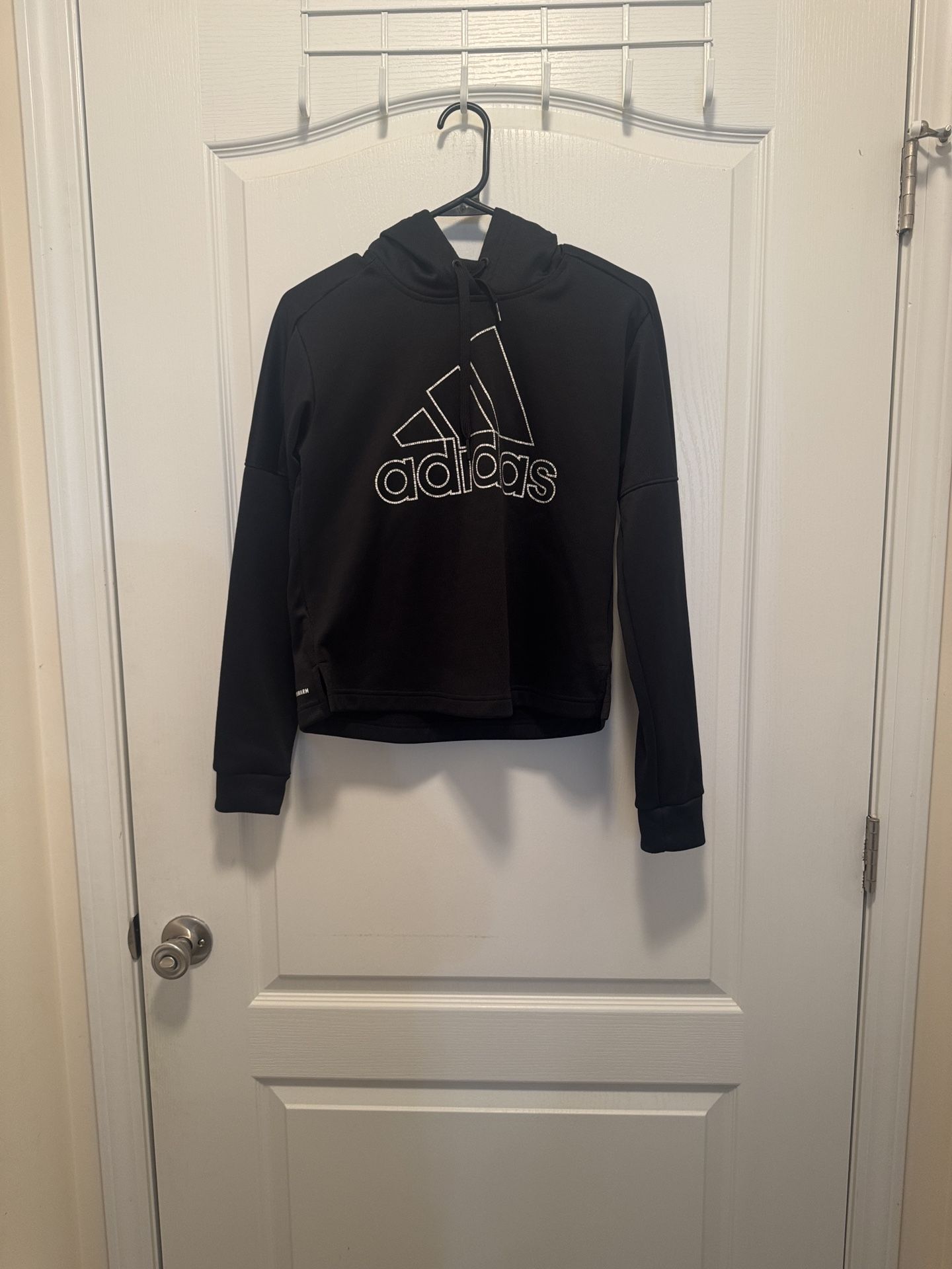 Adidas Women’s Black Climawarm Pullover Hoodie with Logo - Size XS