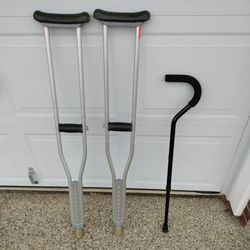 Crutches, Cane. Free.