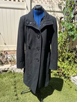 Black Wool Blend Women's Coat