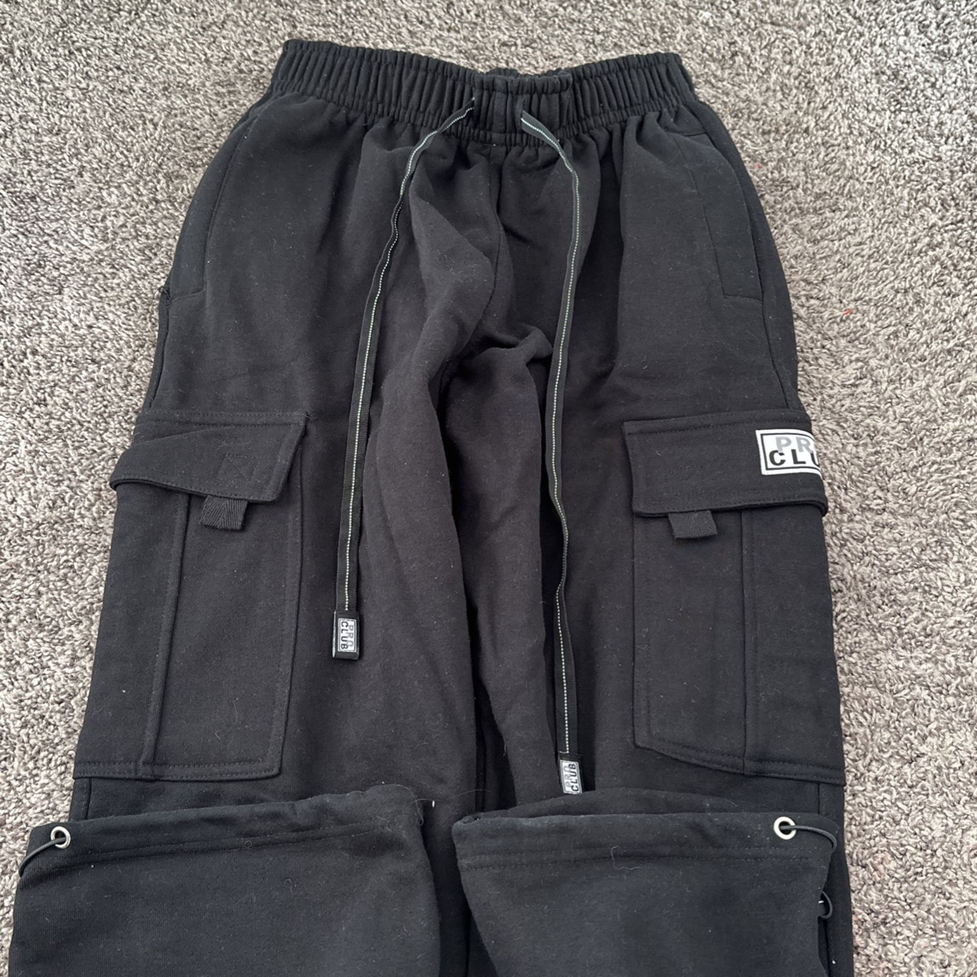 Black Pro Club Cargo Sweat Pants