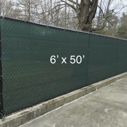 FENCE SCREEN 6'x50' Privacy Screen with ZIP TIES -  GREEN