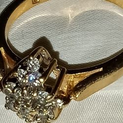 14k gold ring with diamonds