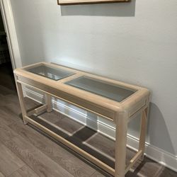 Table, Sofa Console with Glass Inserts