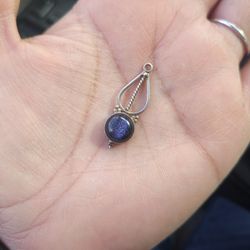 Blue Sunstone Sterling Silver Pendant 