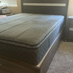Queen Bed Frame With Headboard  No Mattress Like New 