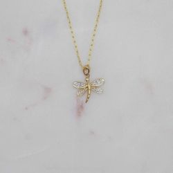 Dragonfly Lucky Charm 10k Gold