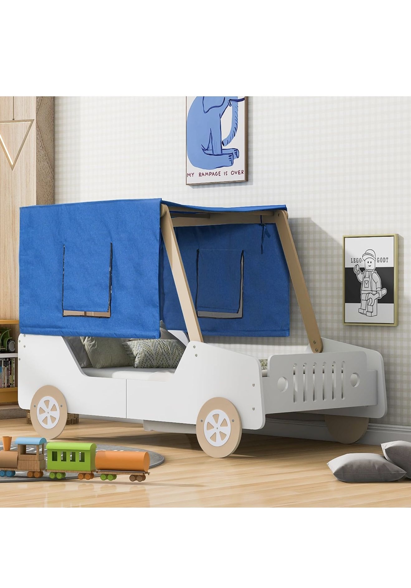 Car Bed - Twin + Green Tea Memory Foam Mattress