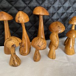 Wooden Mushroom Set