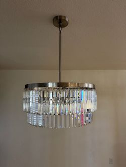 Modern Brushed Nickel Chandelier Light Fixture