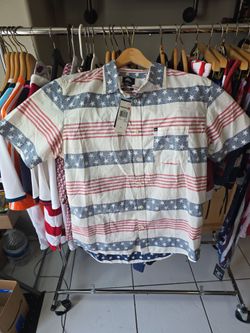USA Stars and Stripes Quicksilver Shirt New With Attached Tags Size Medium