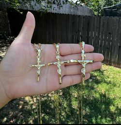 Gold Cross Crucifix Chain 14K Gold