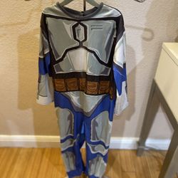 Boys Size M 8-10 Star Wars Jango Fett Halloween Costume Jumpsuit 