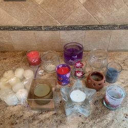 Lot Of Votive Candles and Candle Holders plus