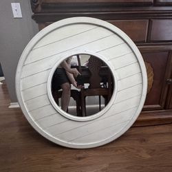32” Wooden Framed Hanging Mirror 