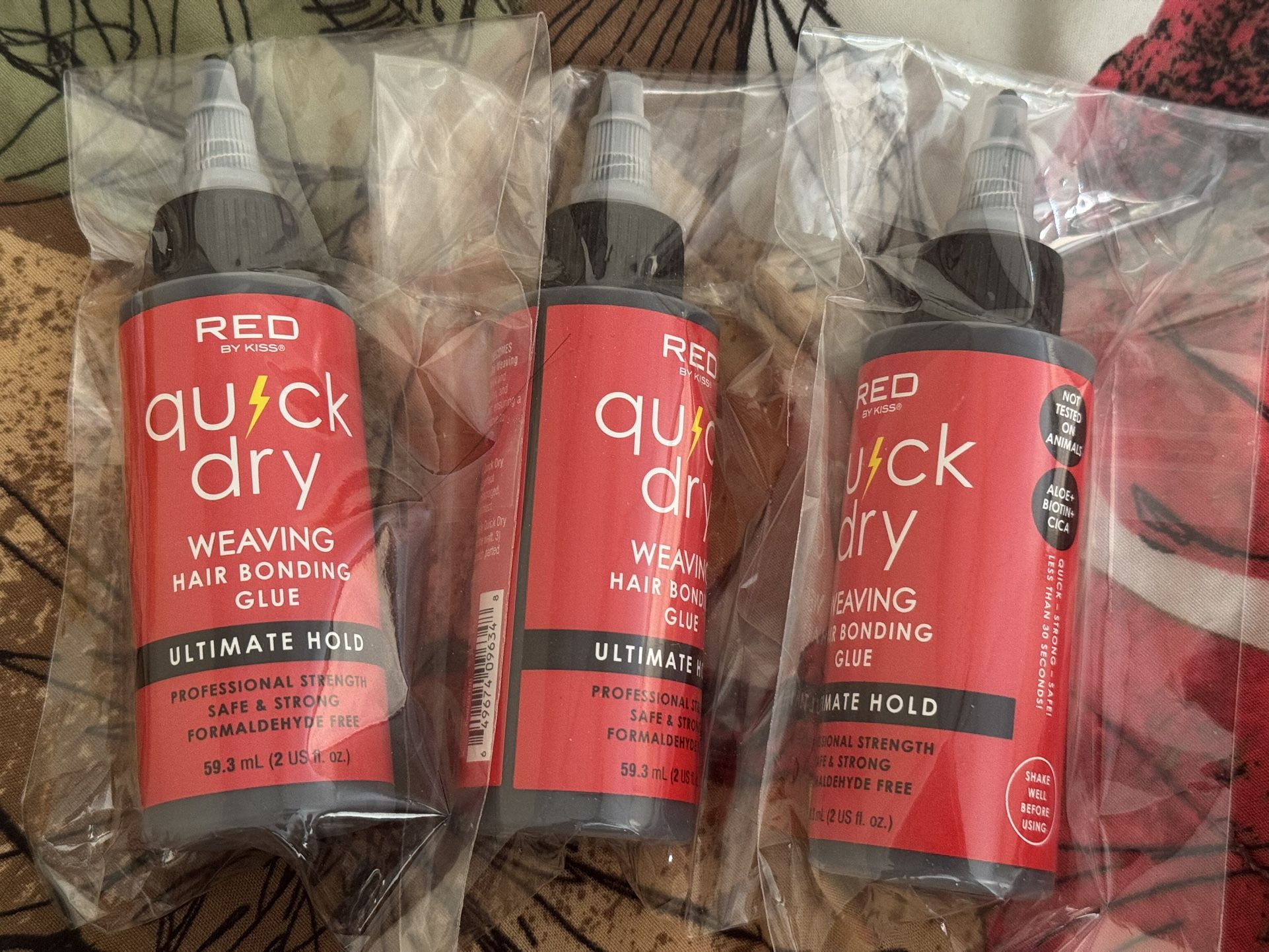 RED Quick Dry Hair Glue Ultimate Hold Pack Of 3 All Brand New