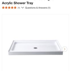 SB6032M 60 in. L x 32in. W Alcove Shower Pan Base Single Threshold with Center Drain